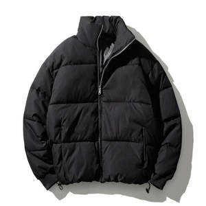 Vente en gros 2024 nouveauté veste d'hiver en duvet de canard pour hommes bombardier à capuche brillant avec fermeture à glissière coupe ample traitement brut - Product Image 2