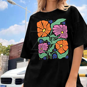 Nuevo diseño 2025 cuello redondo Mujer camiseta gráfica de gran tamaño hecha en Pakistán camiseta gráfica de gran tamaño - Product Image 4