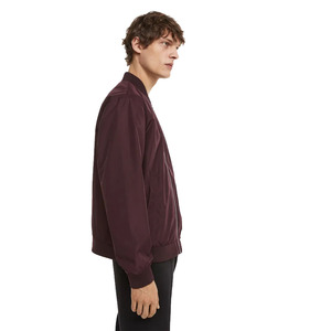 Qualité supérieure 2023 Arrivée Hommes Marron Couleur De Base Bomber Veste À Vendre Hommes Zipper Bomber Veste Avec Col Côtelé - Product Image 2
