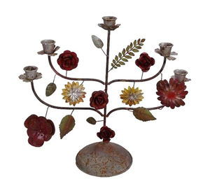 Bougeoir en aluminium plaqué argent et vert Design créatif support décoratif fait main pour bougeoir de Noël et de festival - Product Image 4