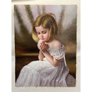 12.5 dipinta a mano 100% in × 16.5 in dipinti ad olio opera d'arte classica unica nel suo genere - Product Image 1