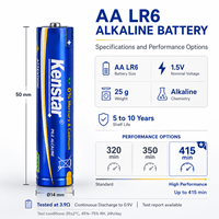 Offre Usine Exceptionnelle Piles Sèches AM3 Ultra Alcalines 2600 mAh 1.5 V LR6 AA, OEM ODM, Vente en Gros