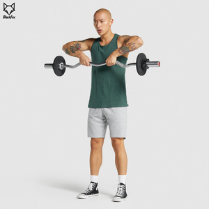 Débardeur en coton respirant à séchage rapide écologique de grande taille personnalisé pour hommes décontracté amincissant la plaine d'entraînement de forme physique de gymnase - Product Image 2