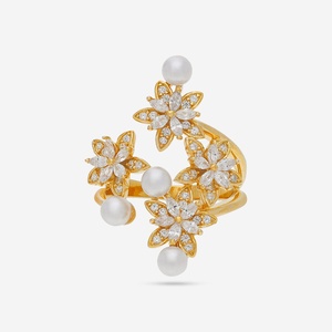 Anillo de Número Moderno y Elegante Chapado en Oro Rosa y Rodio con Incrustaciones de Circonitas, Plata 92.5, para Bodas y Eventos Especiales - Product Image 4