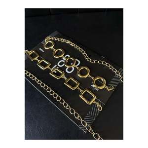 2-Piece Square Ring Detailed Women's Waist <b>Chain</b> Waist <b>Belt</b>, Dress <b>Belt</b>, Skirt <b>Belt</b>, Trouser <b>Belt</b> - Multicolor - Product Image 2