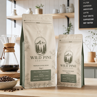 Sacs à café personnalisés AT PACK 1KG avec valve, grande capacité, emballage flexible pour les marques de torréfacteurs