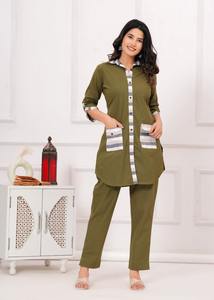 Conjunto Kurti para todas las estaciones para mujer con pantalón: La moda cumple con la funcionalidad accesible a un precio razonable - Product Image 3