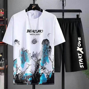 Ensembles de t-shirts décontractés en coton de qualité supérieure Ensemble de chemises courtes respirantes imprimées en 3D Ensemble de shorts personnalisés de qualité supérieure pour hommes - Product Image 6