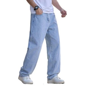 Vaqueros Anchos Vintage Negros Deslavados para Hombre, Estilo Vaquero Informal, Pantalones Rectos de Mezclilla con Botones, Estilo Urbano - Product Image 6