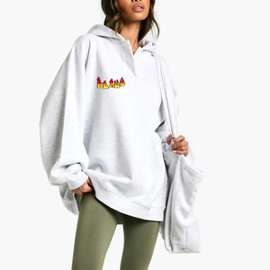 Sudadera con capucha de manga larga cómoda de gran tamaño con hombros caídos para mujer, logotipo impreso con pantalla personalizada, técnicas de lavado ácido, nuevo Dropshipping - Product Image 1