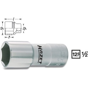 Auto Repair Tool-HAZET 900MGT <b>Spark</b> <b>Plug</b> <b>Socket</b> Insert 1/2" Drive 20.8 mm Hex 68 mm Length - Product Image 4