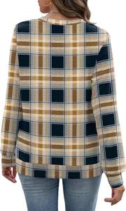 Sweatshirts à col rond pour femmes, tendance, unis, à manches longues, avec poches, 100% coton, badge - Product Image 2