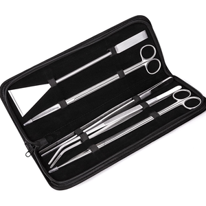 Kit de herramientas para Terrario de Acuario, tijeras curvas rectas, espátula de sustrato, pinzas curvas rectas, juego de herramientas para plantas acuáticas para acuario - Product Image 5