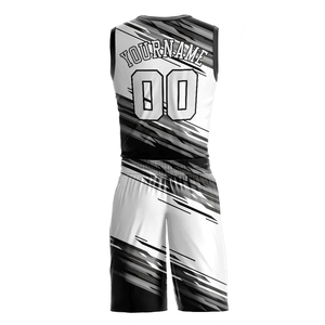 Ensembles d'uniformes de basketball personnalisés pour hommes, respirants, de haute qualité, en polyester 180g, maillots et shorts de sport, sublimation, broderie pour équipe - Product Image 3