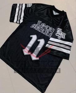 American Football Jerseys Short Loose Retro Mesh Breathable Rugby Jersey OEM Embroidered Low MOQ Custom Boxy <b>Crop</b> <b>Top</b> Sport - Product Image 2