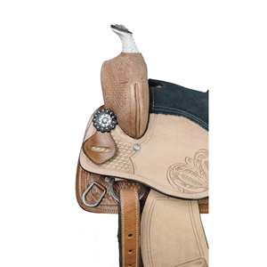 Sillines de carreras de barril a granel, venta al por mayor, cuero genuino hecho a mano, monturas de caballo occidentales Premium, monturas de rodeo de vaquero, fábrica directa - Product Image 5