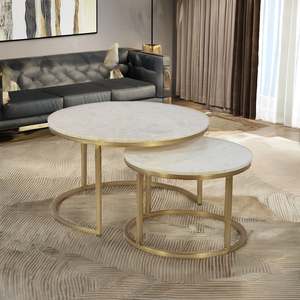 De mesa de café con tapa de mármol - Product Image 2