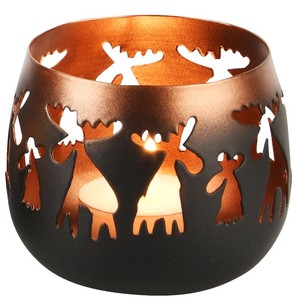 Ensemble de 3 bougeoirs votifs en métal marocain multicolore bol chauffe-plat en fer décorations pour la maison de noël lanternes de table en verre pour - Product Image 3