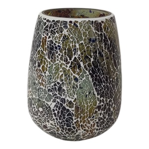 Vasos de vidrio para velas de tonos Beige multicolores hechos a mano de alta calidad, tarros decorativos, mosaico craquelado para el hogar, soporte votivo - Product Image 3