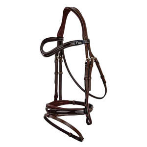 Fab International-Brida de cuero Fig.8 para montar a caballo, bandas para la nariz, estilo occidental duradero - Product Image 3