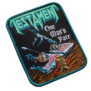 Green Thrash Metal Logo Small Woven Patches for Hats Dark Scythe Character Art Woven Patches for Apparel Brands Sew On - Product Image 1