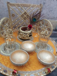 Bandeja DE BODA Thaal de boda para cesta de regalos Mehndi hecha en casa 2025 cesta de decoración Mehndi más vendida OEM con servicio - Product Image 4