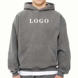 Sweat à capuche zippé intégral en molleton épais pour homme, 360 g/m², respirant, 100 % coton, streetwear - Product Image 4