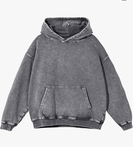 Sweat-shirt à capuche surdimensionné pour homme, fabriqué directement en usine, sweat-shirt à capuche unisexe délavé à l'acide, sweat-shirt vintage à capuche, sweat-shirt hip-hop avec poche, Bangladesh - Product Image 3