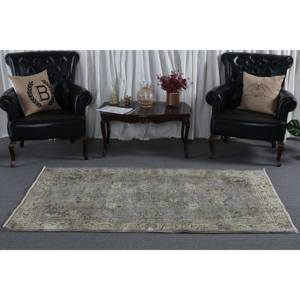 Alfombra de área grande turca Vintage estilo clásico Beige lana de 3,9x6,7 pies con respaldo de látex patrón abstracto para habitación de adolescentes - Product Image 3