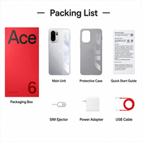 OnePlus Ace 6 5G d'origine, Snapdragon 8 Elite, écran AMOLED 6,83 pouces 1,5K 165 Hz, batterie 7800 mAh, charge rapide 100 W, appareil photo 50 MP, prix de gros