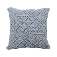 Housse de coussin carrée en macramé sur mesure Avior, 100% coton, fils de coton, tissage uni/à pois, pour la décoration de la maison, vente en gros