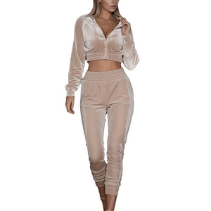 Stylish Ladies Plus Size <b>Velour</b> <b>Tracksuit</b> Elegant V Neck Top With Elastic Waist Pants Breathable Fabric For Daily Fashion - Product Image 6