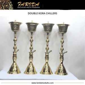 Ensemble de grands refroidisseurs de luxe Farida faits à la main Unique carré en laiton narguilé Shisha avec laque Technique Type droit vente en gros - Product Image 6