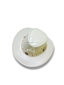 Chapeau de vache Offre Spéciale équestre durable avec cordon de menton empêchant de glisser le chapeau de cowboy en cuir blanc extérieur - Product Image 3