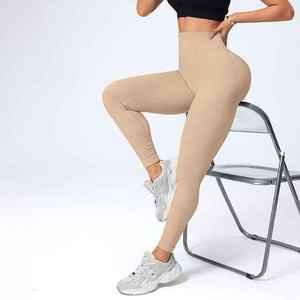 Legging d'entraînement sans couture avec contrôle du ventre à pois Leggings de yoga taille haute femmes pantalons de fitness non transparents - Product Image 1
