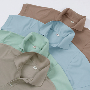 เสื้อยืดโปโลโทนสีพาสเทล2024ผ้าฝ้ายโพลี - Product Image 4