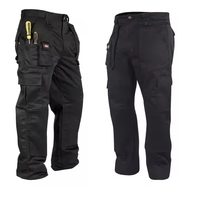 Pantalon cargo tactique décontracté pour homme, taille haute, coupe régulière, élastique, multi-poches, tissu polyester-coton, design camouflage lavé