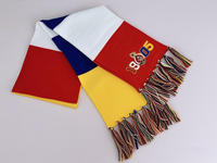 Écharpe Jacquard Rétro pour Supporters de Club de Football, Imprimée Courte en Polyester, Ensemble Cadeau Sportif avec Logo pour Fans, Automne, Séchage Rapide, Style Musulman