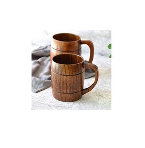 Tasse de bar en bois 2 pièces avec poignée Forme personnalisée pour les utilisations de fête de mariage Ustensiles de cuisine Logo personnalisé - Product Image 3
