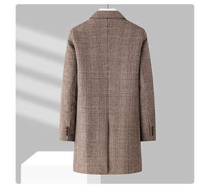 Manteau d'affaires britannique hommes veste en laine hiver coton lourd mince mélange manteau décontracté Trench Coat chaud - Product Image 5