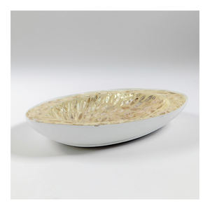 Plateau de service de luxe écologique de haute qualité fait à la main avec incrustation de nacre de Vietnam, motif géométrique décoratif pour hôtel et maison - Product Image 1