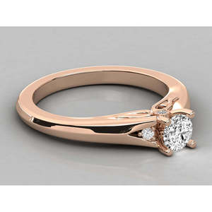 14K Gold Solitaire Ring for Ladies with Lab Grown Diamond - Product Image 1