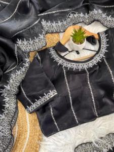 Dernière tenue de créateur haute sur demande Pure Soft Zimmy Choo Silk Saree With Amazing 3 mm Sequence Embroidery Work Woman Fashion - Product Image 4