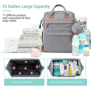 Đa chức năng Unisex tã Ba lô ánh sáng mềm xách tay công suất lớn không thấm nước PU Dây Kéo Polyester tã thay đổi trạm - Product Image 2