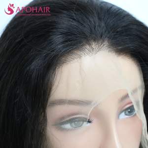 Vente en gros de haute qualité 13x6 perruque frontale droite couleur noire Remy extensions de cheveux vietnamiens - Product Image 4