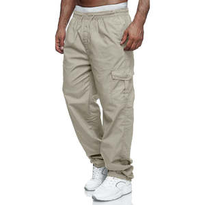 Pantalon léger décontracté pour hommes avec fermeture éclair Pakistan fabriqué à bas prix couleur unie haute qualité 100% polyester - Product Image 1