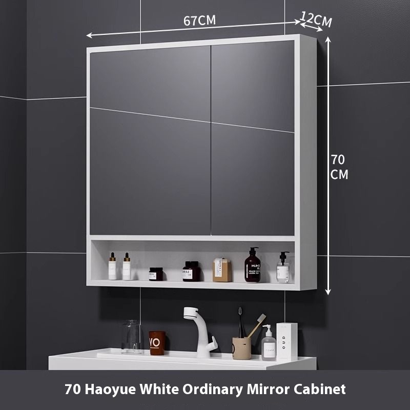 70 blanco brillante + roble + gabinete espejo ordinario