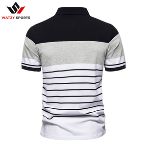 เสื้อโปโลคอปกผ้าคอตตอนของผู้ชาย,เสื้อโปโลพิมพ์โลโก้ตามสั่งสีแดงและสีดำ - Product Image 4