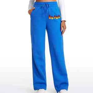 กางเกงขาบานแบบออกแบบได้ตามต้องการเสื้อผ้าลำลองผ้าโพลีเอสเตอร์/ ผ้าฝ้ายระบายอากาศได้ดีน้ำหนักเบาแนวสตรีทฮิปฮอป - Product Image 1
