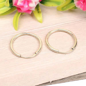 Handmade 925 Sterling Silver Hoop <b>Earrings</b> Fine <b>Cuff</b> Style for Women 20mm Length 4.03g Weight - Product Image 3